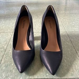 Black Stacked heel - Size 10